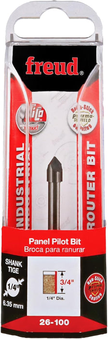 Freud 26-100 1/4" Diameter Panel Pilot Bit with 1/4" Shank, 2-1/4" Overall Length