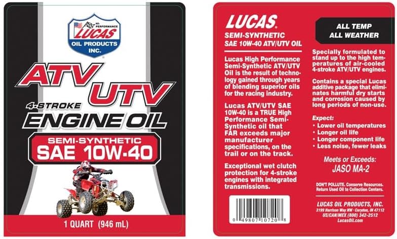 Lucas Oil 10720-6PK Engine Oil, 1 Quart (Pack of 6)