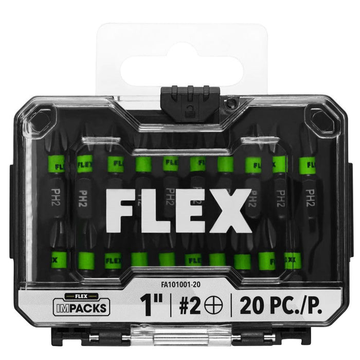 Flex FA101001 1" PH2 Impact Driver Bit, 20 Piece Bulk