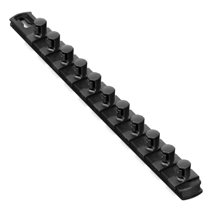 ERNST 13-Inch Socket Rail Organizer with 11 1/2-Inch Twist Lock Clips, Black (8425-Black-1/2) 13-Inch 1/2-Inch Twist Clips Black