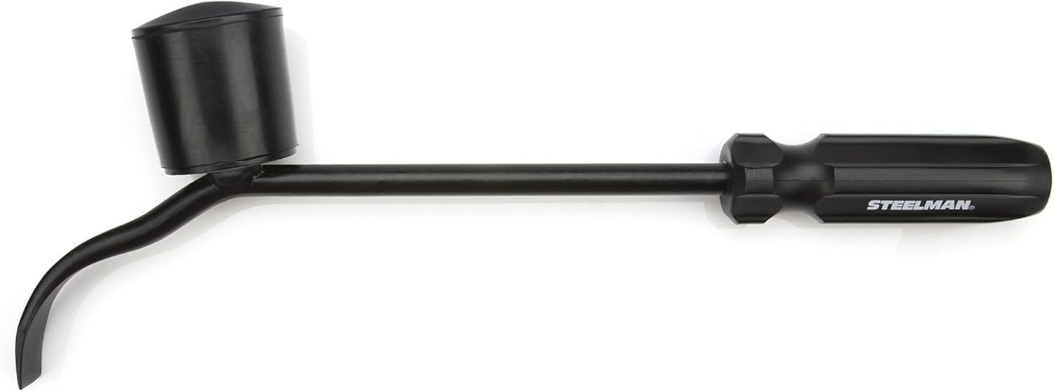 Steelman (75031) Hubcap Remover Tool for Auto Mechanics, Heavy-Duty Steel, Large Rubber Hammer Face, Wide Prying Blade, Secure Grip