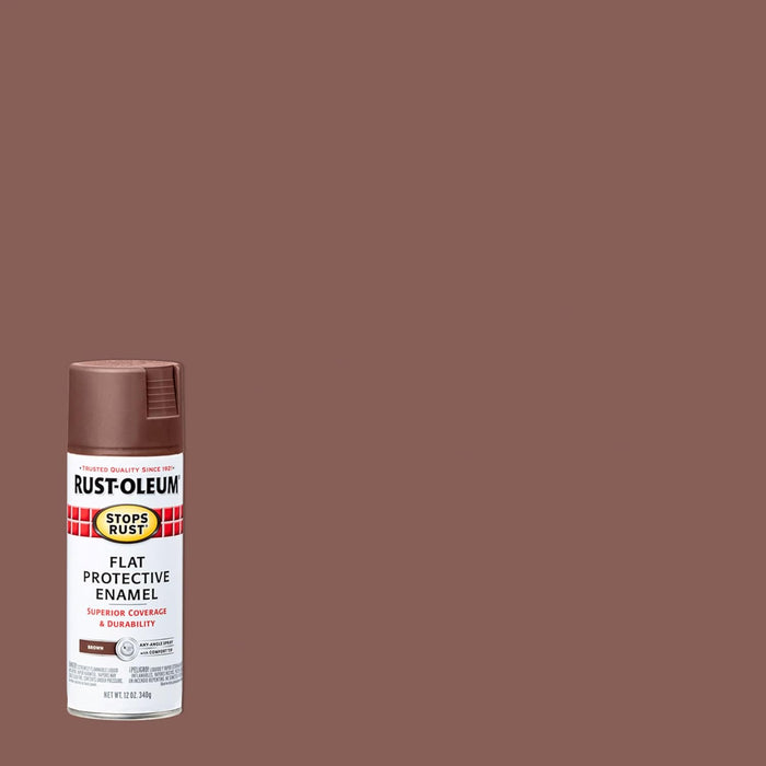 Rust-Oleum 214085 Stops Rust Spray Paint, 12 Oz, Flat Brown (Pack of 6)