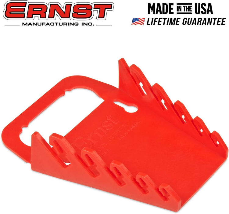 Ernst Manufacturing Gripper Wrench Organizer, 5 Tool, Red
