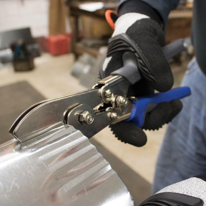 Klein Tools 86520 5 Blade Crimper for Ductwork, Pipe and Sheet Metal Crimps 24 gauge Steel, 28 gauge Stainless Steel (Pack of 1)