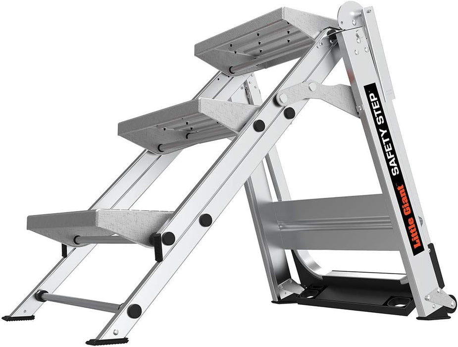 Little Giant Ladders, Safety Step, 3-Step, 3 Foot, Step Stool, Aluminum, Type 1A, 300 lbs Weight Rating, (10310BA)