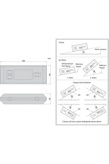 INSIZE 2179-360 Electronic Level and Protractor, 0 Degree - 360 Degree