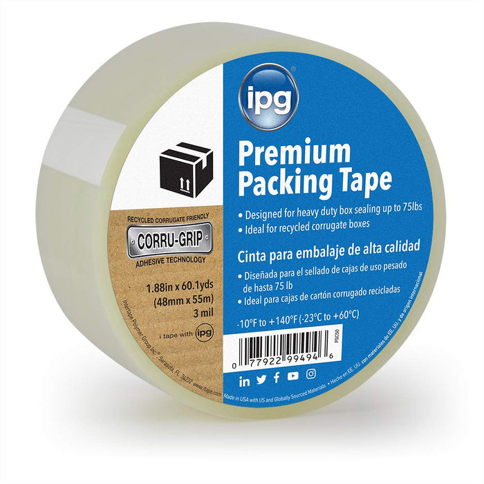 IPG Premium Packing Tape, 1.88" x 60 yd, Clear (Single Roll)