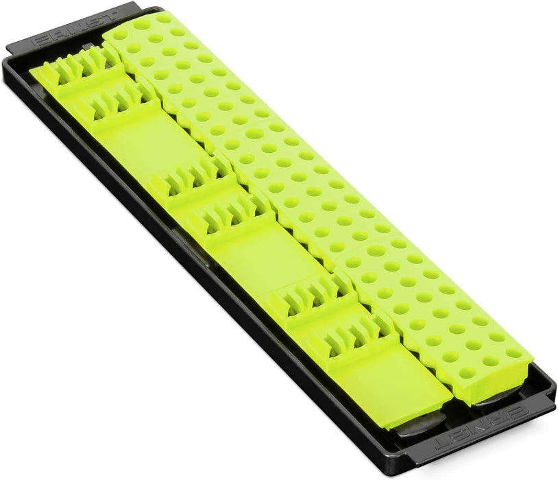 Ernst Manufacturing Bit Boss High-Density Bit Organizer for Vertical or Horizontal Storage, 90 Tool, High-Visibility with Push Button Release (Model 5720HV) Hi-Viz