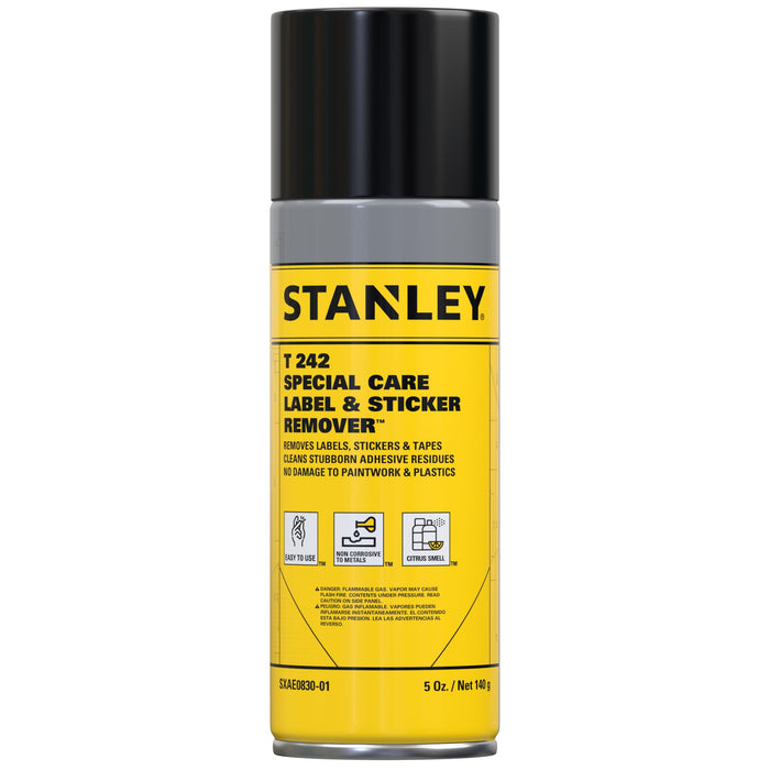 STANLEY T242 Label & Sticker Remover, Automotive-Grade Adhesive Cleaner, Safely Removes Adhesive Residue on Auto Surfaces, 5 oz (Pack of 1)