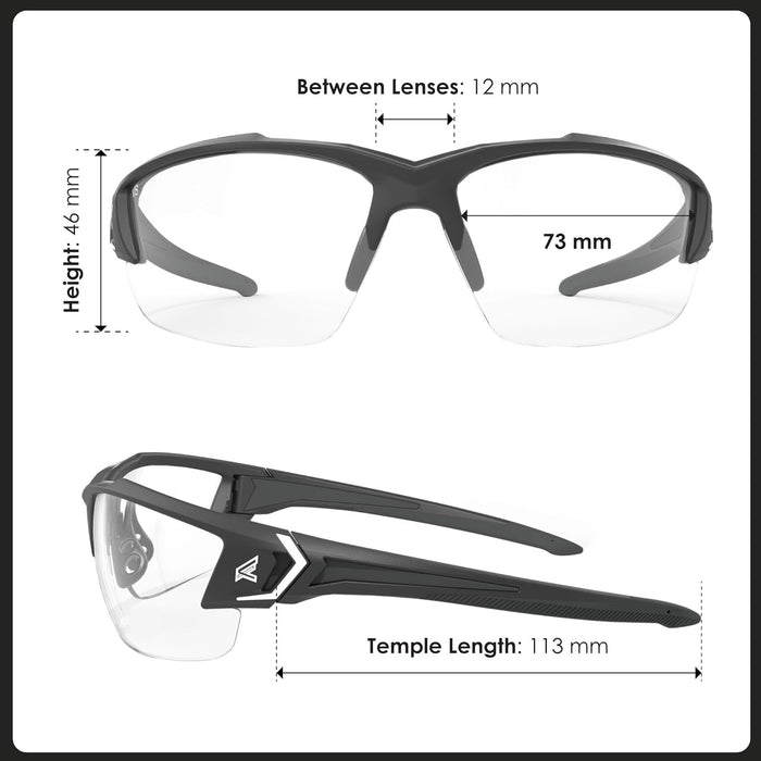 EDGE Khor G2 ANSI Z87 Safety Glasses for Men: Shatter Resistant, Anti-Slip Frames, Nylon Lenses, Clear Z87 Safety Glasses for Men