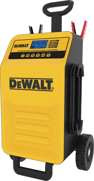 DEWALT DXAE200 Professional Rolling 40 Amp Battery Charger, 3 Amp Maintainer with 200 Amp Engine Start