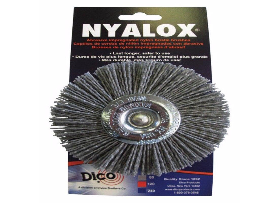 Dico 541-772-4 Nyalox Wheel Brush 4-Inch, Grey, 80 Grit