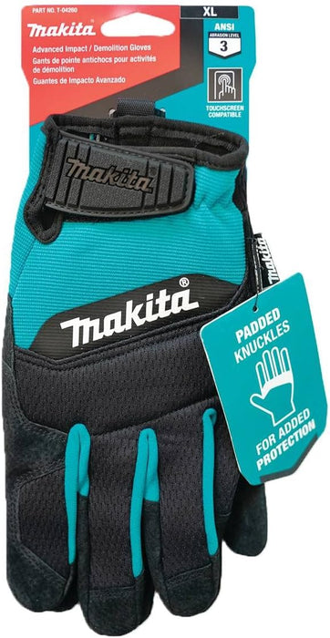 Makita T-04232 100% Genuine Leather-Palm Performance Gloves, X-Large