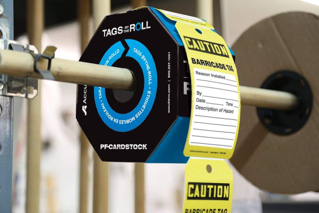 Accuform TAR160 250 Safety Tags by-The-Roll, Caution Barricade, US Mad ...