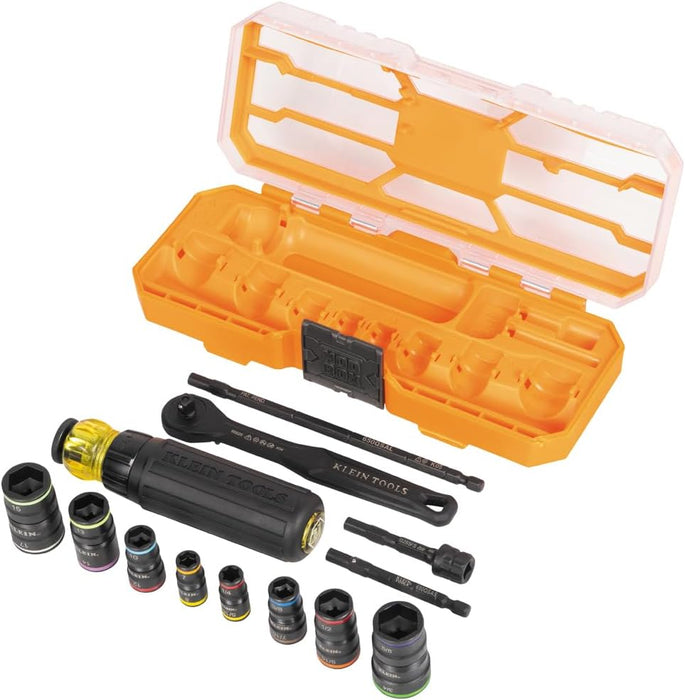 Klein Tools 65242 Flip-16 KNECT Ratcheting Impact Flip Socket Screwdriver Set