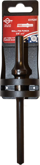 Mayhew Tools 31952HT Pneumatic Roll Pin Punch, 3/8" x 6" Hang Tag, Black Oxide Finish