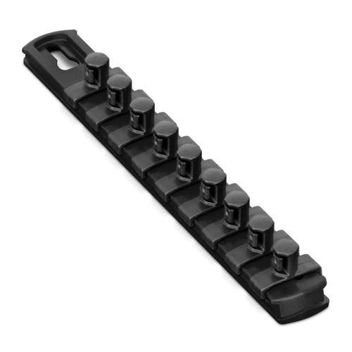 Ernst Manufacturing 8-Inch Socket Organizer with 9 3/8-Inch Twist Lock Clips, Black -8427 8-Inch 3/8-Inch Twist Clips Black