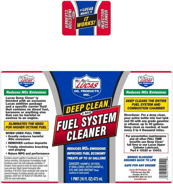 Lucas Oil 10512 Deep Clean Fuel System Cleaner, 16 oz (Pack of 12)