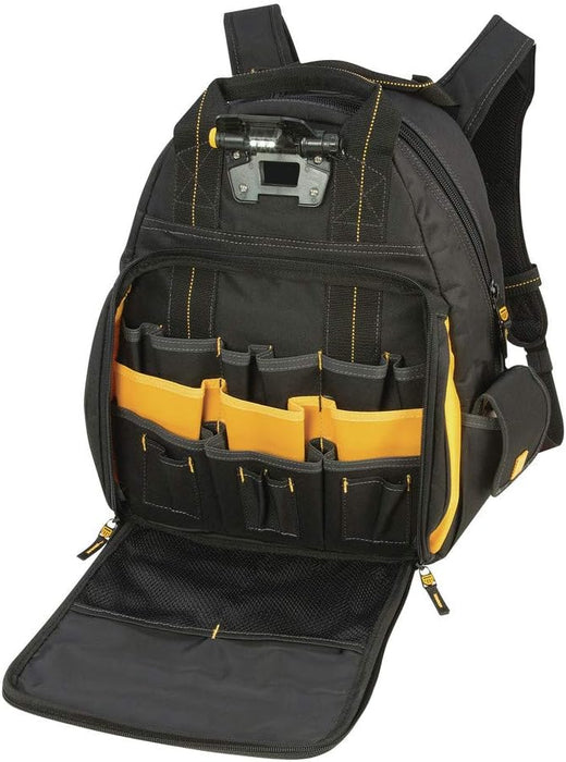 DEWALT DGL523 Lighted Tool Backpack Bag, 57 Pockets