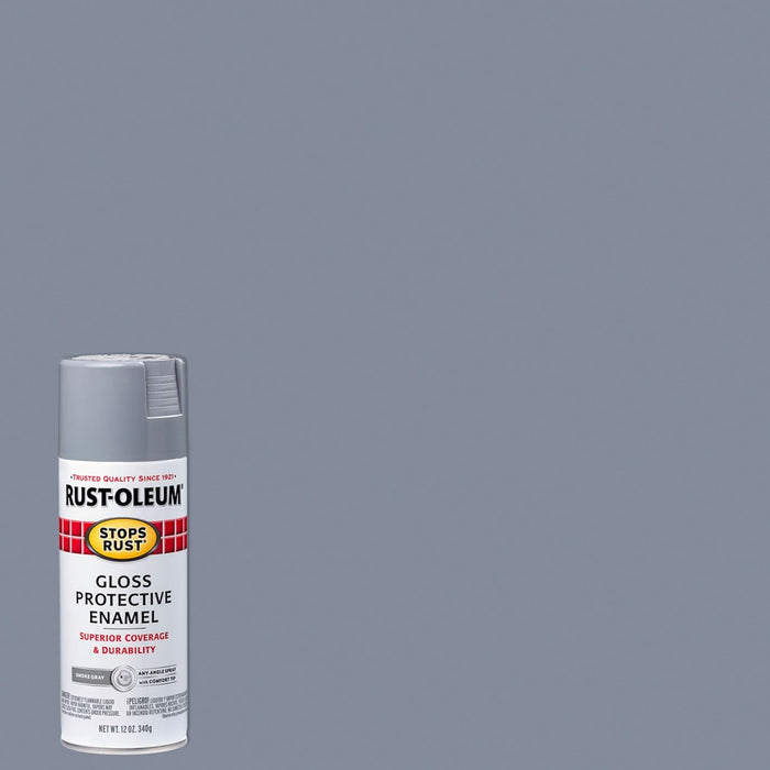 Rust-Oleum 7786830 Stops Rust Spray Paint, 12 oz, Gloss Smoke Gray (Pack of 6)