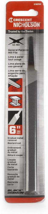 Crescent 21825NN Nicholson 6" Mill Single Cut Bastard File
