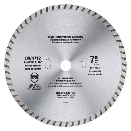DEWALT DW4712 7 in. High Performance Diamond Masonry Blade