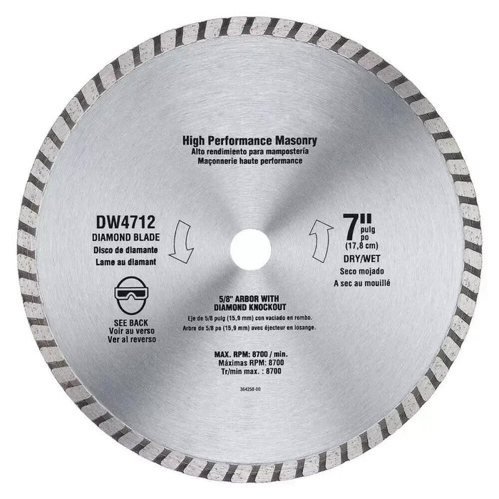 DEWALT DW4712 7 in. High Performance Diamond Masonry Blade
