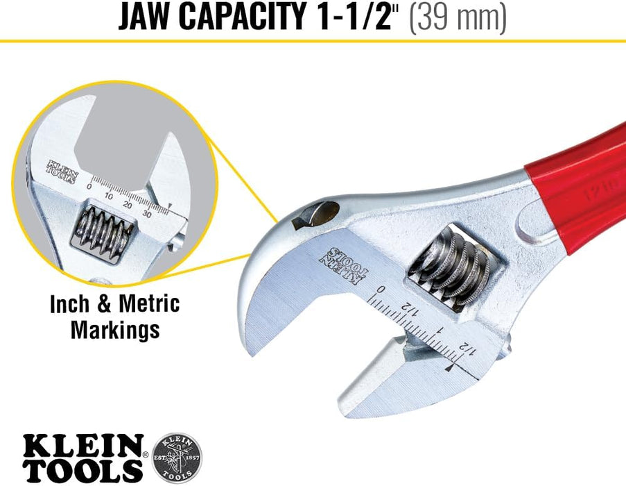 Klein Tools D507-12 Adjustable Wrench Extra Capacity, 12-Inch