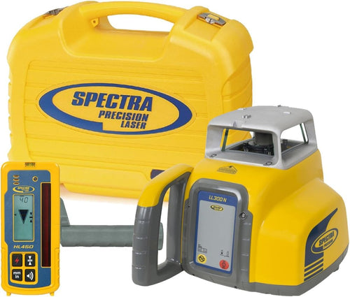 Spectra Precision LL300N Laser Level, Self Leveling Kit with HL450 Receiver, Clamp, Alkaline Batteries