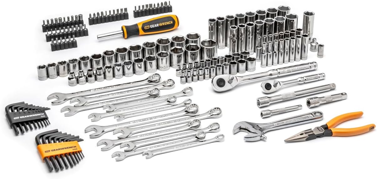 GEARWRENCH GWPRO168 168 Piece 1/4" & 3/8" Drive 72-Tooth 6 Point Professional Tool Set