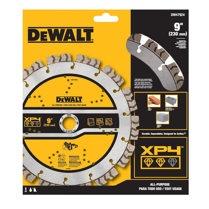 Dewalt DW47924 Diamond Saw Blade, Concrete and Masonry Blade, Segmented, 9-inch