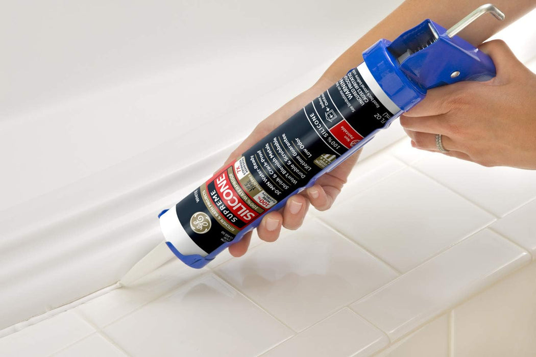 GE Sealants & Adhesives Supreme Silicone Kitchen & Bath Sealant, 10.1oz, Almond