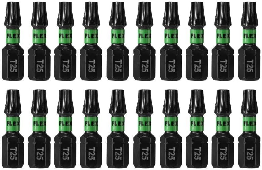 Flex FA101005-20 1" T25 Impact Driver Bit, 20 Piece Bulk