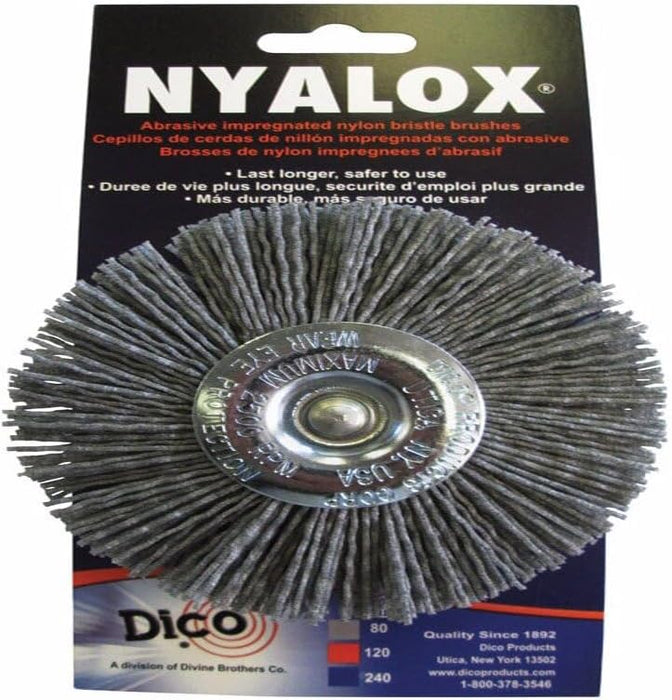 Dico 541-772-4 Nyalox Wheel Brush 4-Inch, Grey, 80 Grit