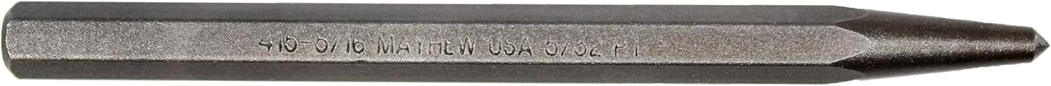 Mayhew Tools 41202 Center Punch, 5/16" x 5/32" Point - Carded, Shot Blast Finish