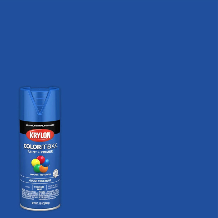 Krylon K05543007 COLORmaxx Spray Paint and Primer for Indoor/Outdoor Use, Gloss True Blue, 12 Ounce (Pack of 1)