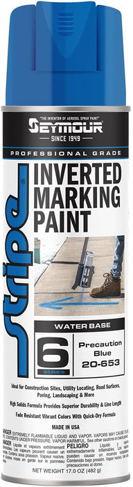 Seymour 20-653 Stripe Inverted Tip Marker, Precaution Blue