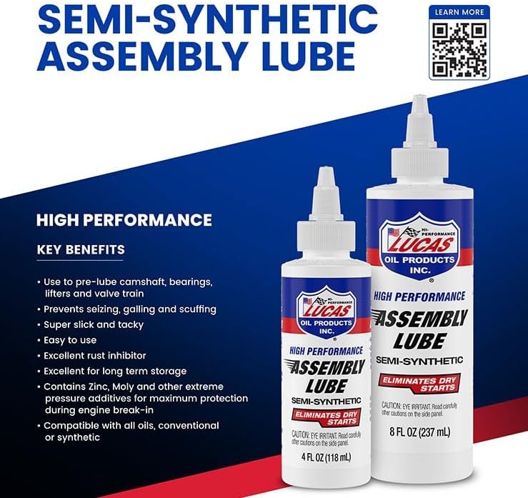 Lucas Oil 10152 High Performance Semi-Synthetic Assembly Lube, 4 Ounce (Pack of 12)