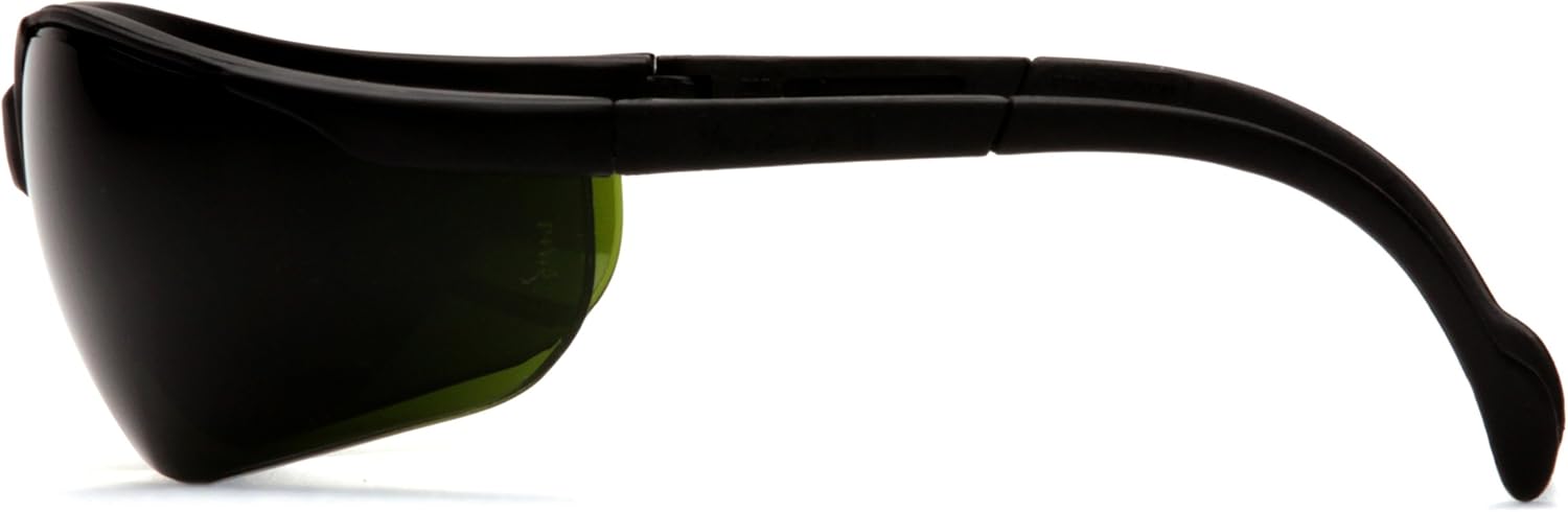 Pyramex SB1840S Venture II Safety Eyewear, Indoor/Outdoor Mirror Anti-Fog Lens, Orange Lens/ Black Frame