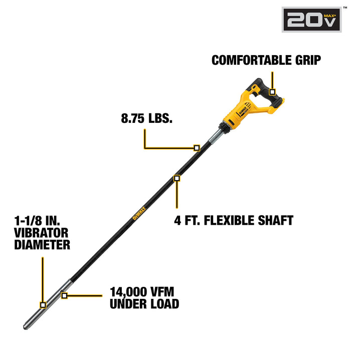 DeWALT (DCE531B) 20V MAX Pencil Vibrator (Bare Tool)
