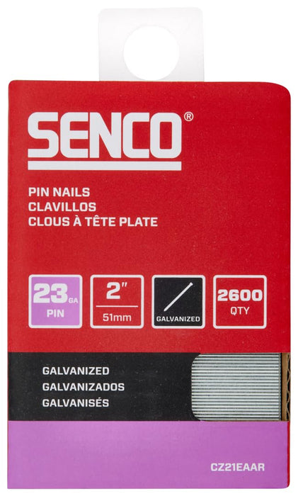 Senco CZ21EAAR 2" 23 Gauge Pin Nails, Galvanized Finish (2,600 Count)