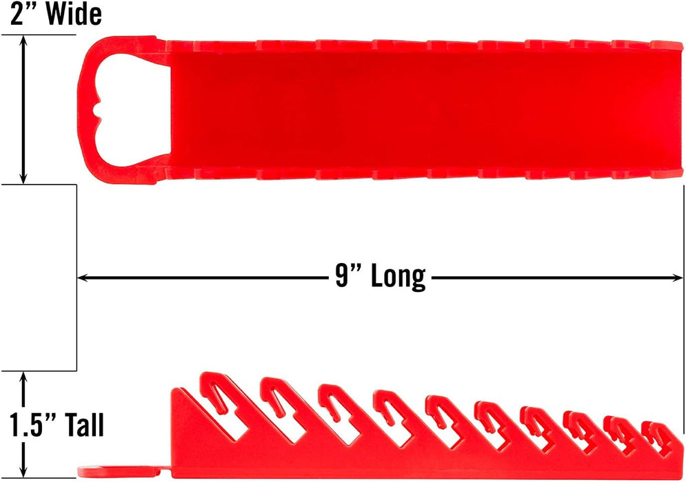 Ernst Manufacturing - E5074 5074-Red Gripper Stubby Wrench Organizer, 10 Tool, Red