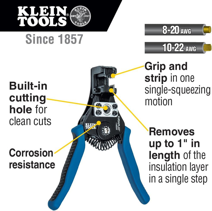 Klein Tools 11063W Katapult Wire Stripper and Cutter for Solid and Stranded Wire