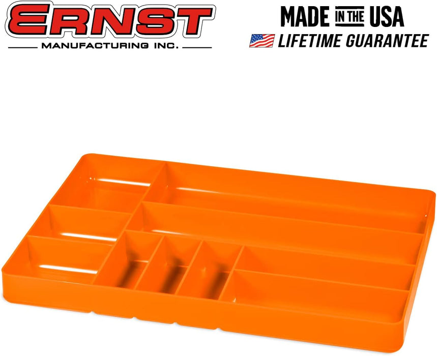Ernst Manufacturing Tool Garage Organizer Tray, Orange, 10-Compartments