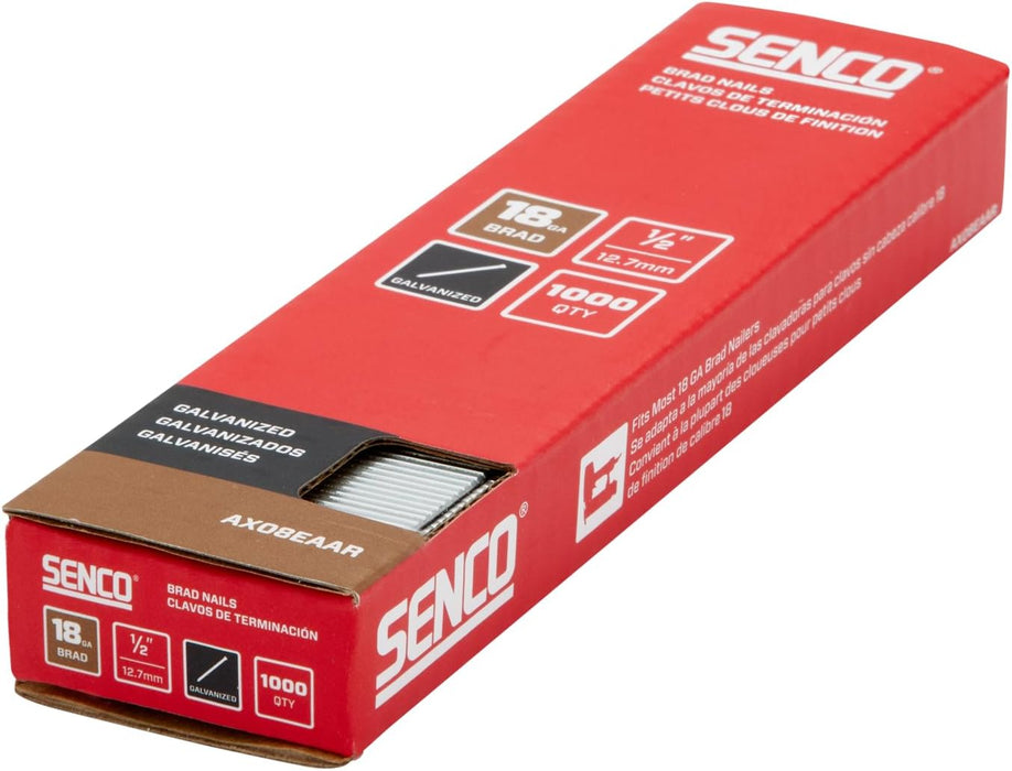 Senco AX08EAAR 1/2" 18 Gauge Brad Nails, Galvanized Finish (Pack of 1,000)
