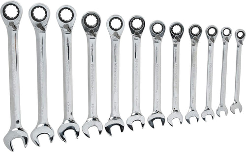 GEARWRENCH 9620N 12 Piece Reversible Ratcheting Combination Wrench Set, Metric, 12 Point