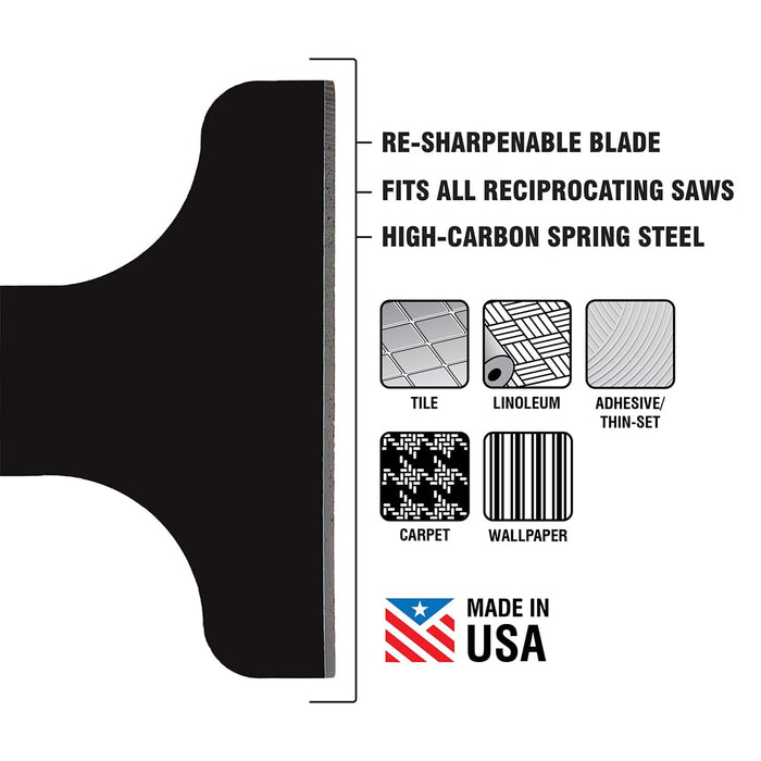Spyder 000108 4-Inch Scraper Blade Attachment for Reciprocating Saws, for Removing Tile, Linoleum, Adhesives, and More