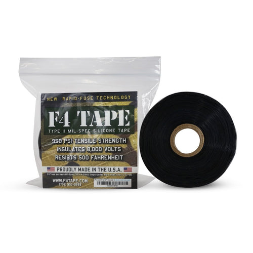 Bond It F4 Emergency Self-Fusing Silicone Tape, Repair Plumbing Pipe & Radiator Hose Leak, Electrical Insulation, Permanent Bonding, Waterproof, 1" x 36' x 20mil, Black