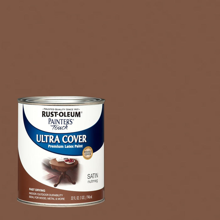 Rust-Oleum 240284 Painters Touch Quart Latex, Quart, 32 Fl Oz, Satin Nutmeg (Pack of 1)
