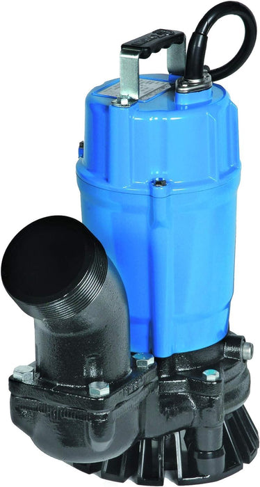 Tsurumi Pump HS3.75S Submersible Trash Pump with Agitator 1 HP 115V 3 in Discharge Ideal For Dewatering Applications, 61 GPM / 3660 GPH